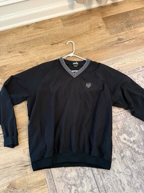 Ashworth Black V-Neck Sweater with Gray Trim